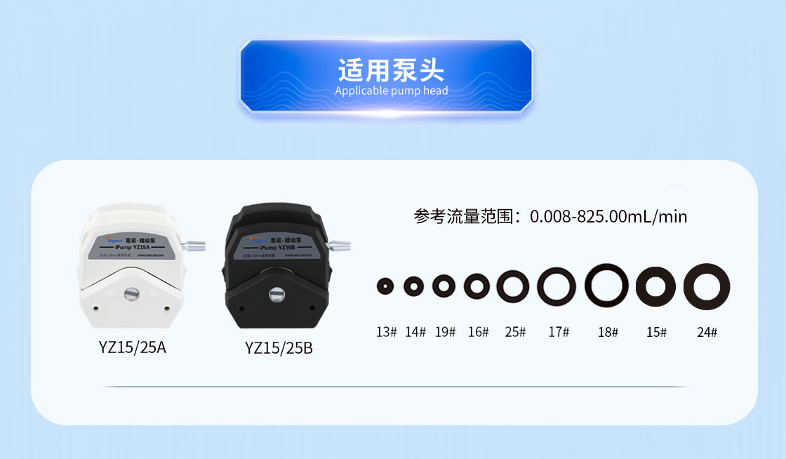 思諾iPump2S+YZ蠕動(dòng)泵泵頭參數(shù)